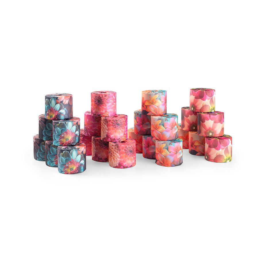 Floral Collection #4 Bamboo Toilet Rolls x 24